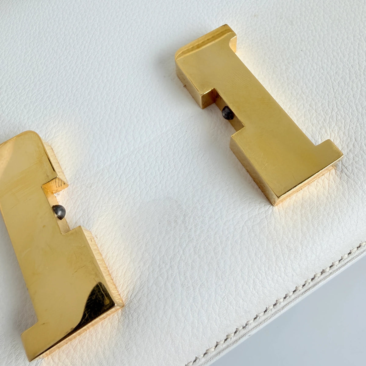 Hermès Constance 23 Vintage 1994 Leder Weiß Gold – Ansicht 20