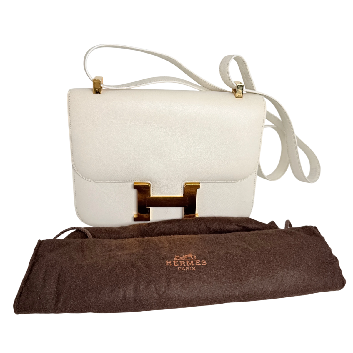 Hermès Constance 23 Vintage 1994 Leder Weiß Gold – Ansicht 22