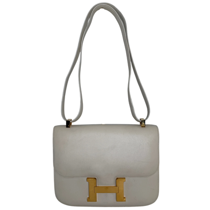 Hermès Constance 23 Vintage 1994 Leder Weiß Gold