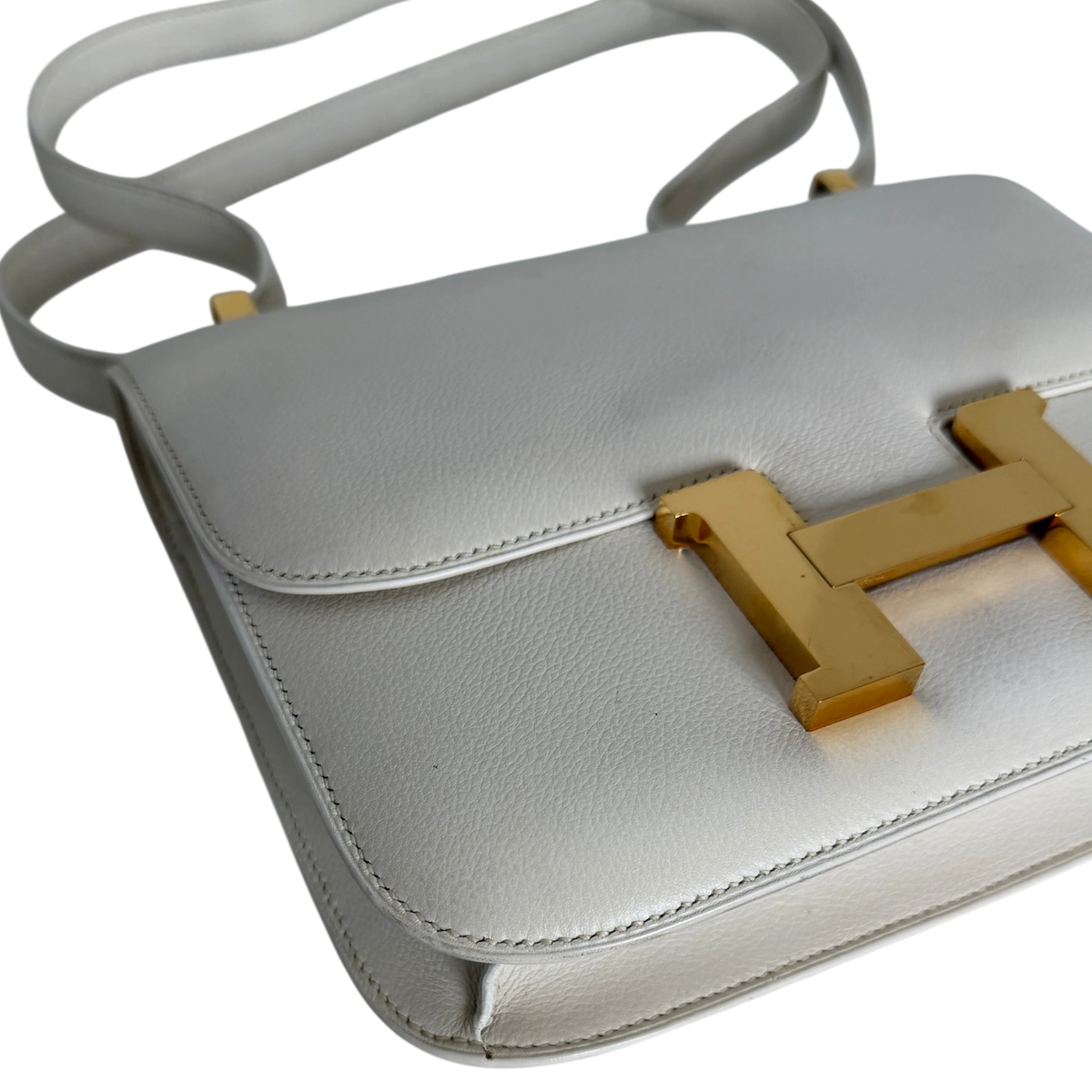 Hermès Constance 23 Vintage 1994 Leder Weiß Gold – Ansicht 13