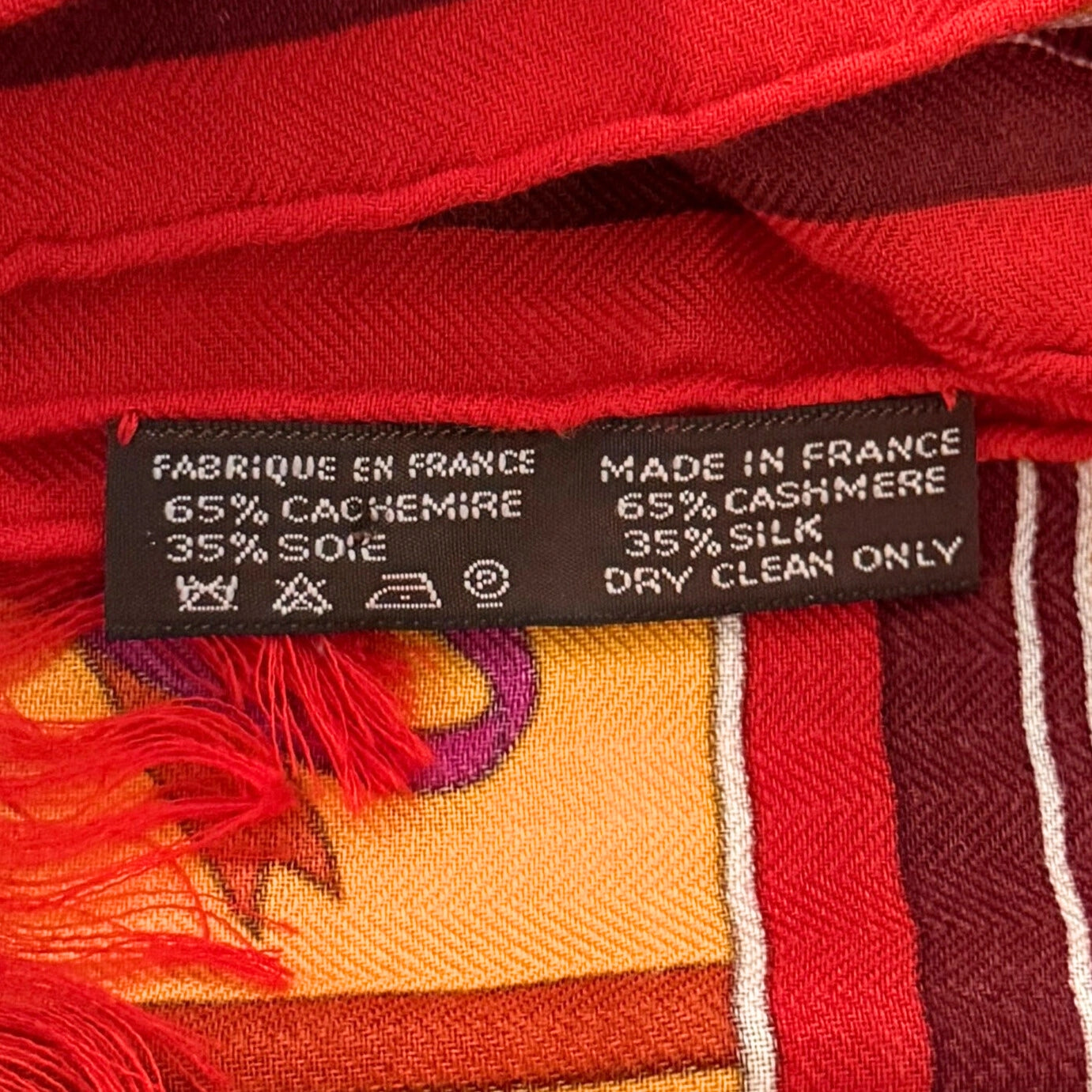 Hermès Schal Pferd Gelb Rot / neuwertig Hermès