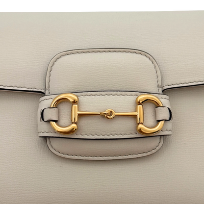 Gucci Kleine Horsebit 1955 Schultertasche Weiß / sehr gut Gucci