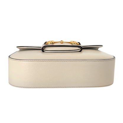 Gucci Kleine Horsebit 1955 Schultertasche Weiß / sehr gut Gucci