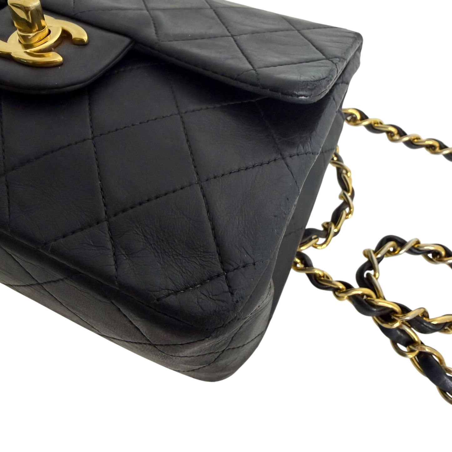 Chanel Timeless Mini Classic Flap schwarz GHW Vintage / gut Chanel