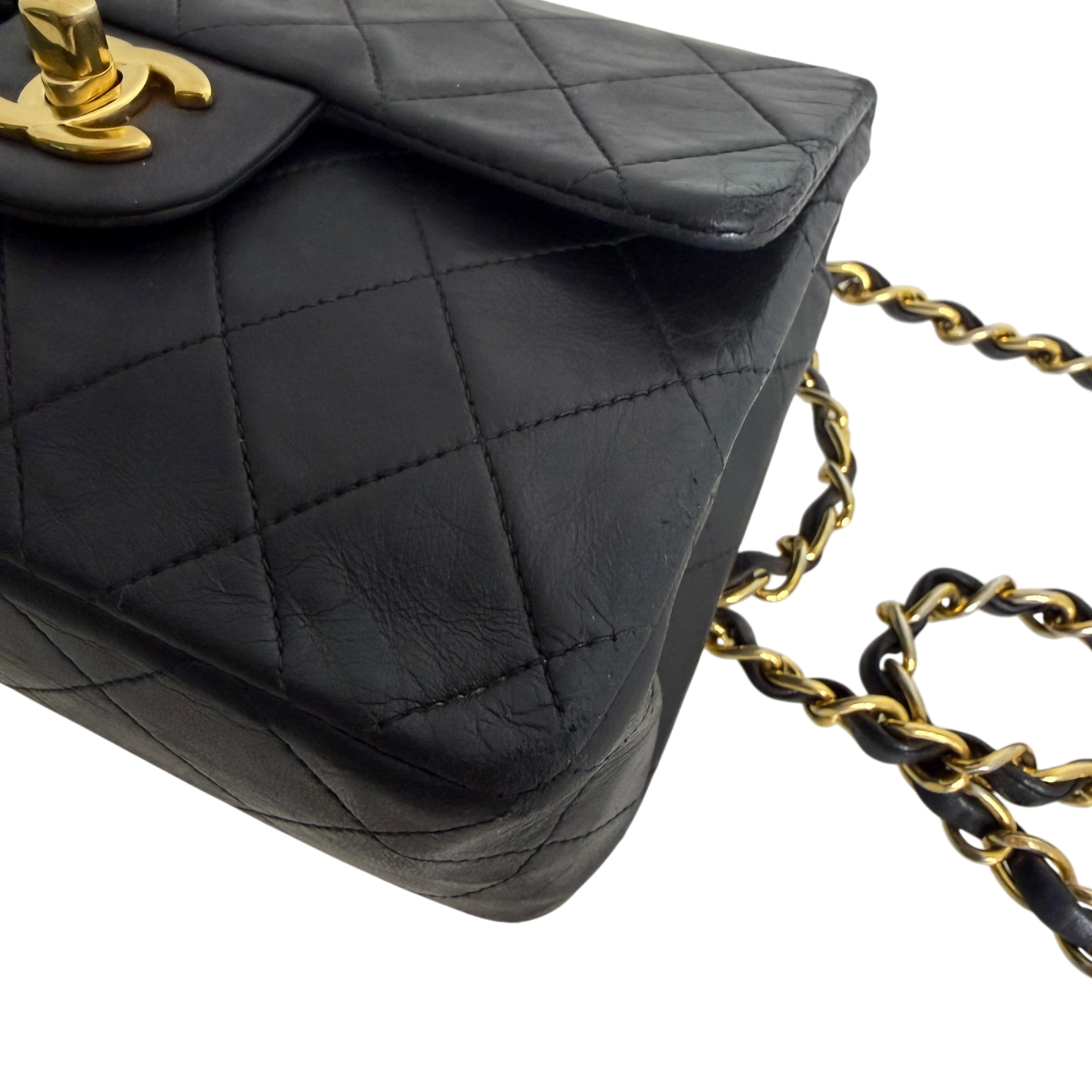 Chanel Timeless Mini Classic Flap schwarz GHW Vintage / gut Chanel