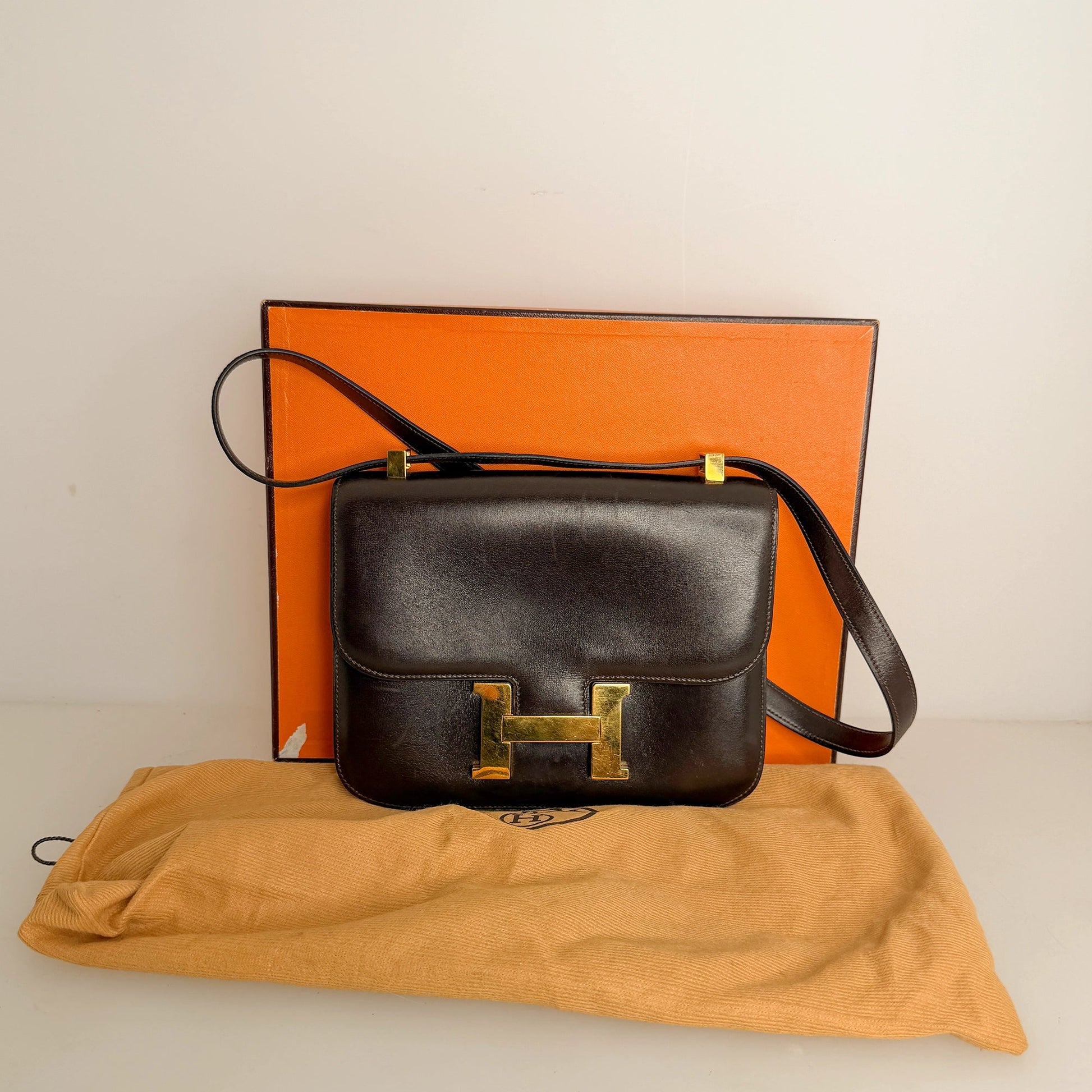 Hermès Vintage Constance 23 Boxcalf Leder braun GHW / sehr gut Hermès