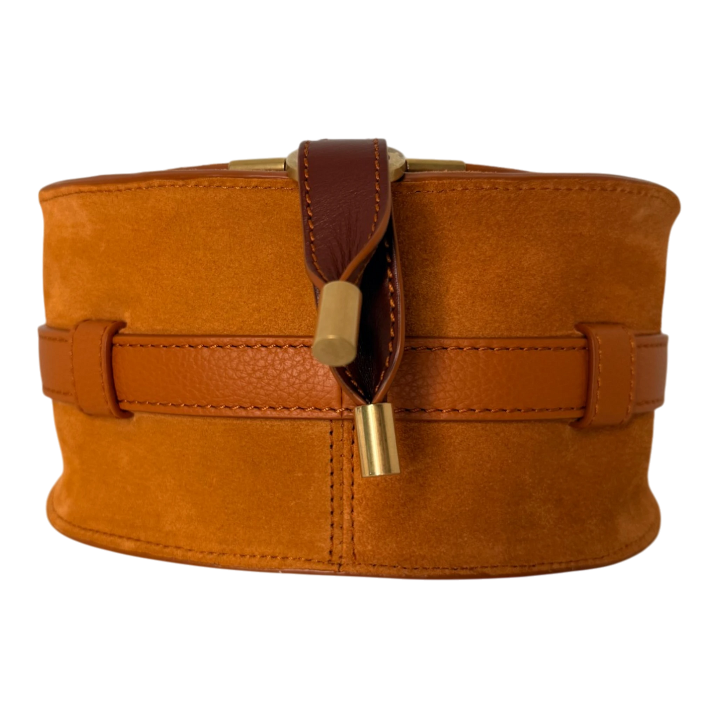 Chloé Marcie Small Saddle Bag Veloursleder Cognac / neuwertig Chloé