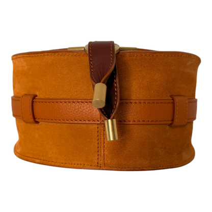 Chloé Marcie Small Saddle Bag Veloursleder Cognac / neuwertig Chloé