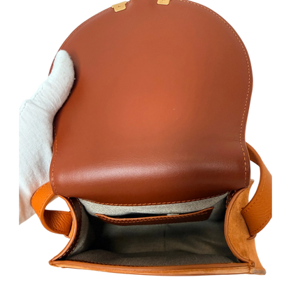 Chloé Marcie Small Saddle Bag Veloursleder Cognac / neuwertig Chloé