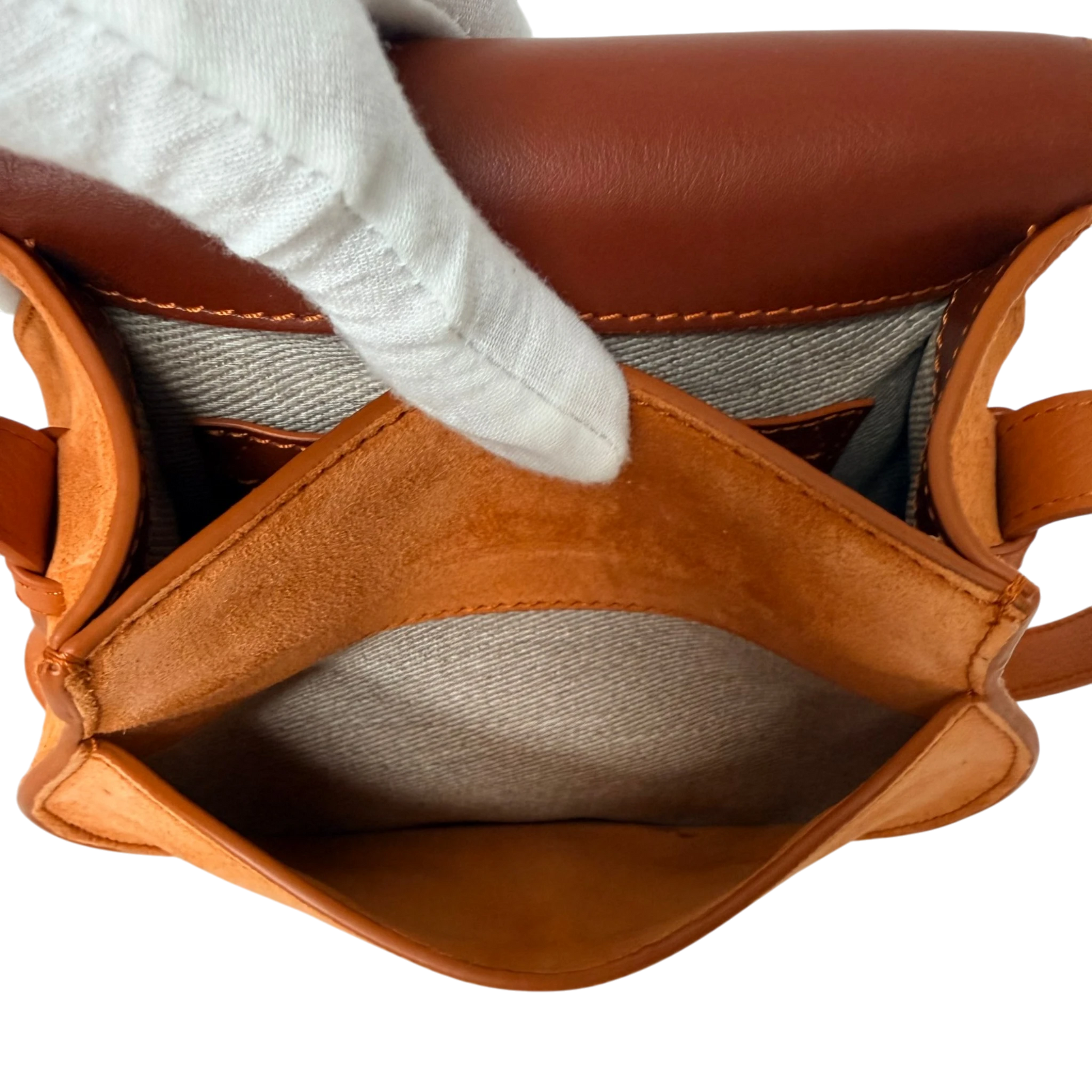 Chloé Marcie Small Saddle Bag Veloursleder Cognac / neuwertig Chloé