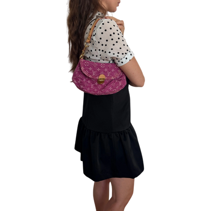 Louis Vuitton Mini Pleaty Monogram Denim Fuchsia Fullset / sehr gut Louis Vuitton