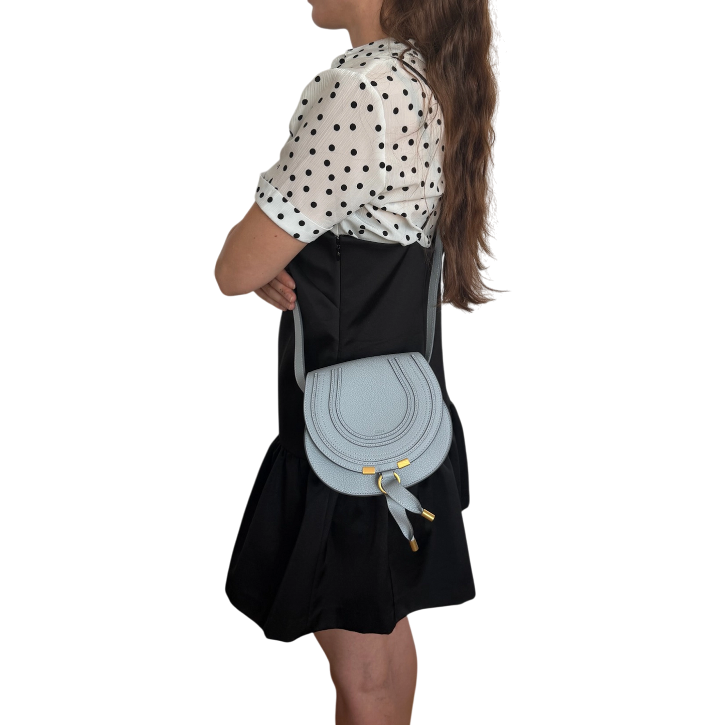 Chloé Mini Marcie Cloudy Blue Kalbsleder / neuwertig Chloé