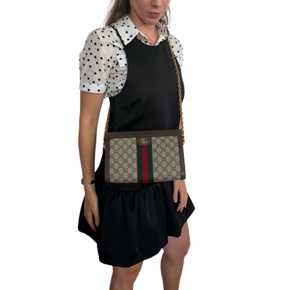 Gucci GG Supreme Monogram Web Small Ophidia braun / neuwertig Gucci