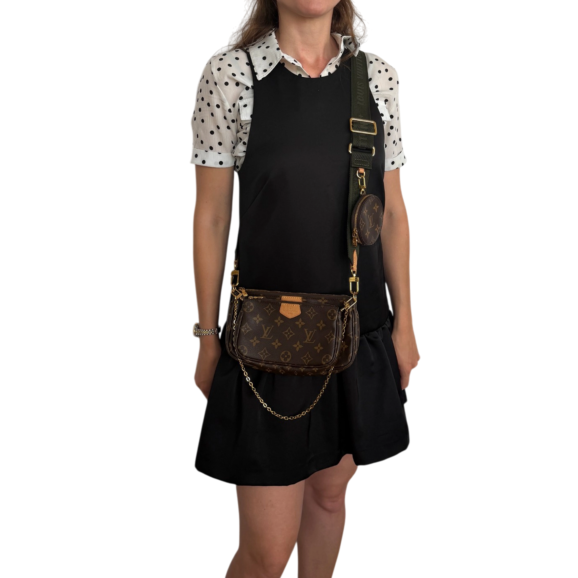 Louis Vuitton Multi Pochette Accessoires Monogram Khaki Fullset / sehr gut Louis Vuitton