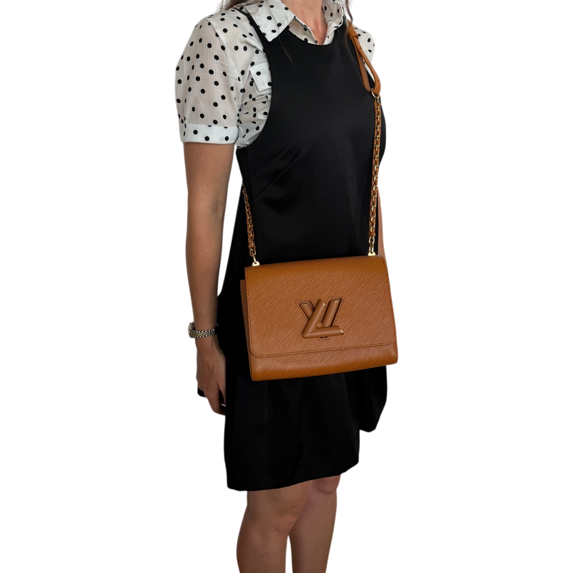 Louis Vuitton Twist MM Epi Leder braun GHW M57939 / sehr gut Louis Vuitton