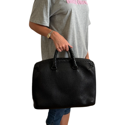 Bottega Veneta Intrecciato Cervo Aktentasche schwarz Bottega Veneta