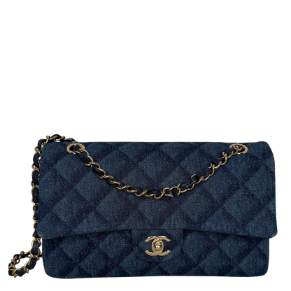 Chanel Timeless Double Flapbag Medium Denim blau 2022 / neuwertig Chanel