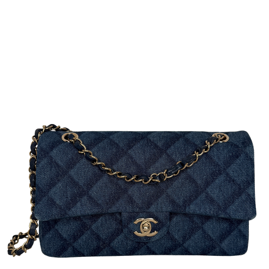 Chanel Timeless Double Flapbag Medium Denim blau 2022 / neuwertig Chanel