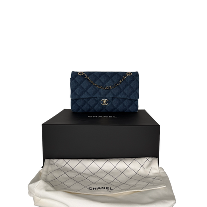 Chanel Timeless Double Flapbag Medium Denim blau 2022 / neuwertig Chanel