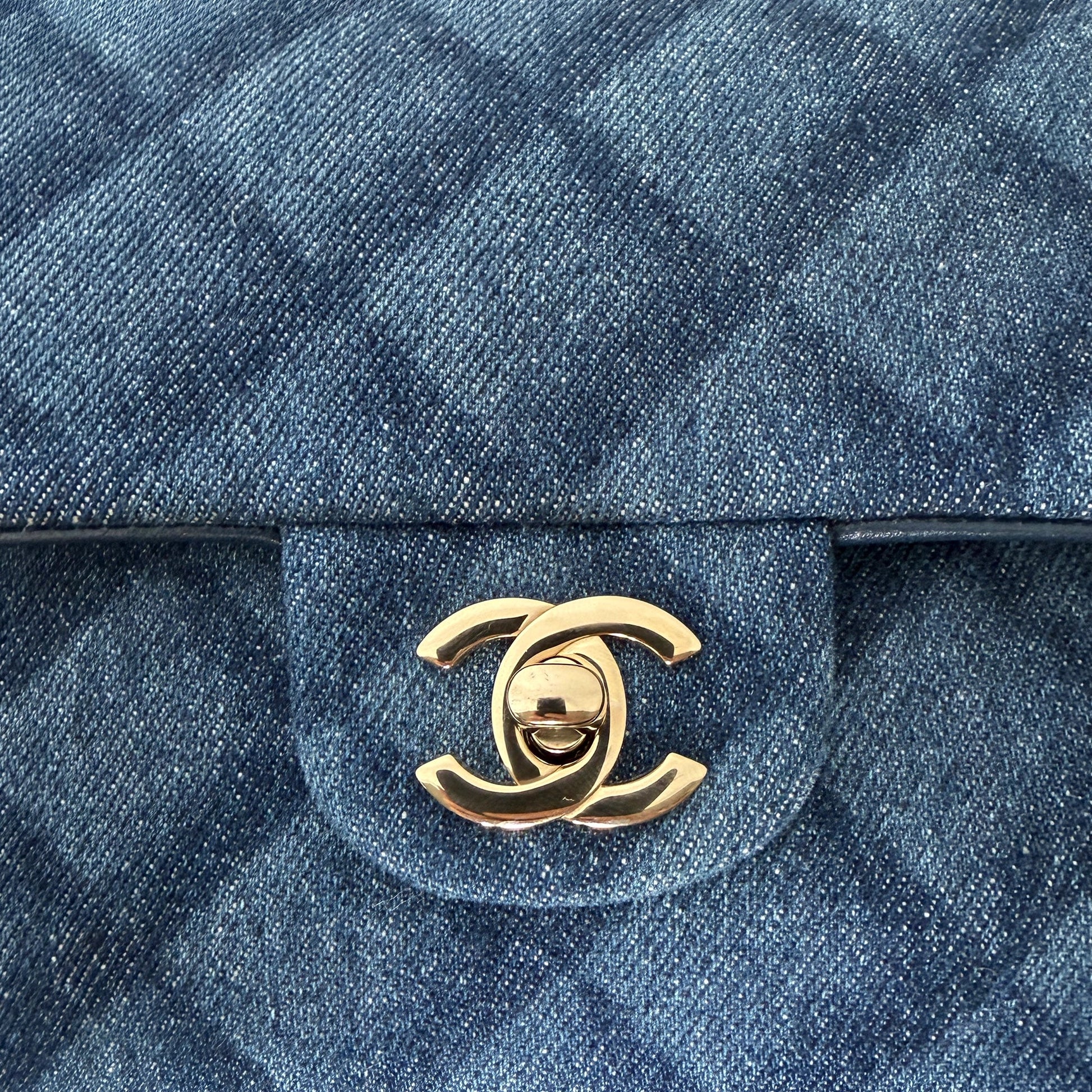 Chanel Timeless Double Flapbag Medium Denim blau 2022 / neuwertig Chanel