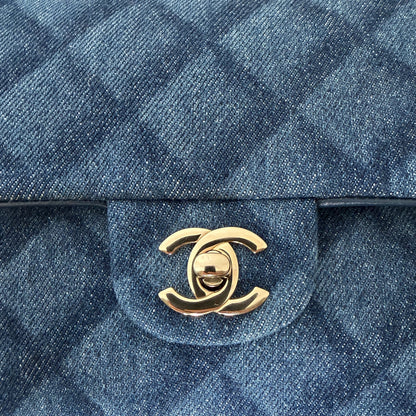 Chanel Timeless Double Flapbag Medium Denim blau 2022 / neuwertig Chanel