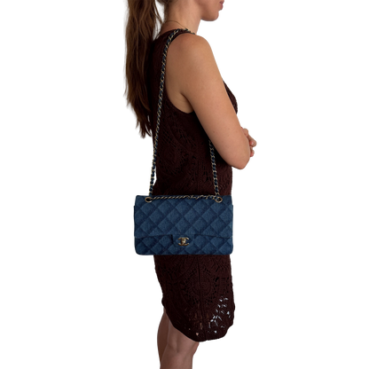 Chanel Timeless Double Flapbag Medium Denim blau 2022 / neuwertig Chanel