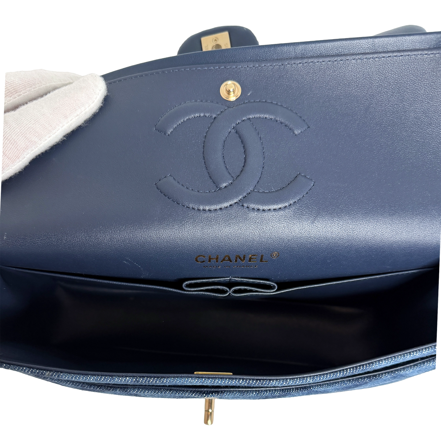 Chanel Timeless Double Flapbag Medium Denim blau 2022 / neuwertig Chanel