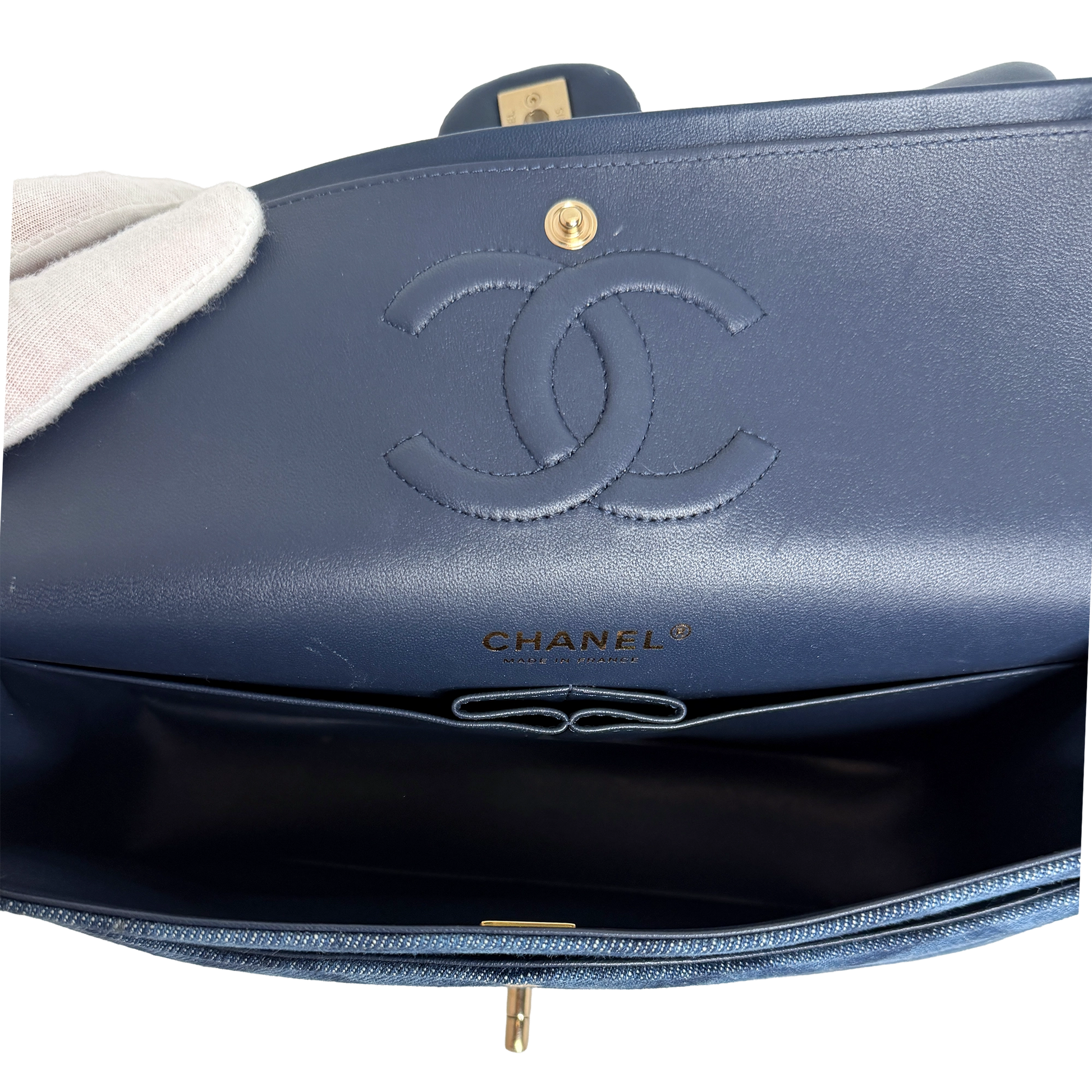 Chanel Timeless Double Flapbag Medium Denim blau 2022 / neuwertig Chanel