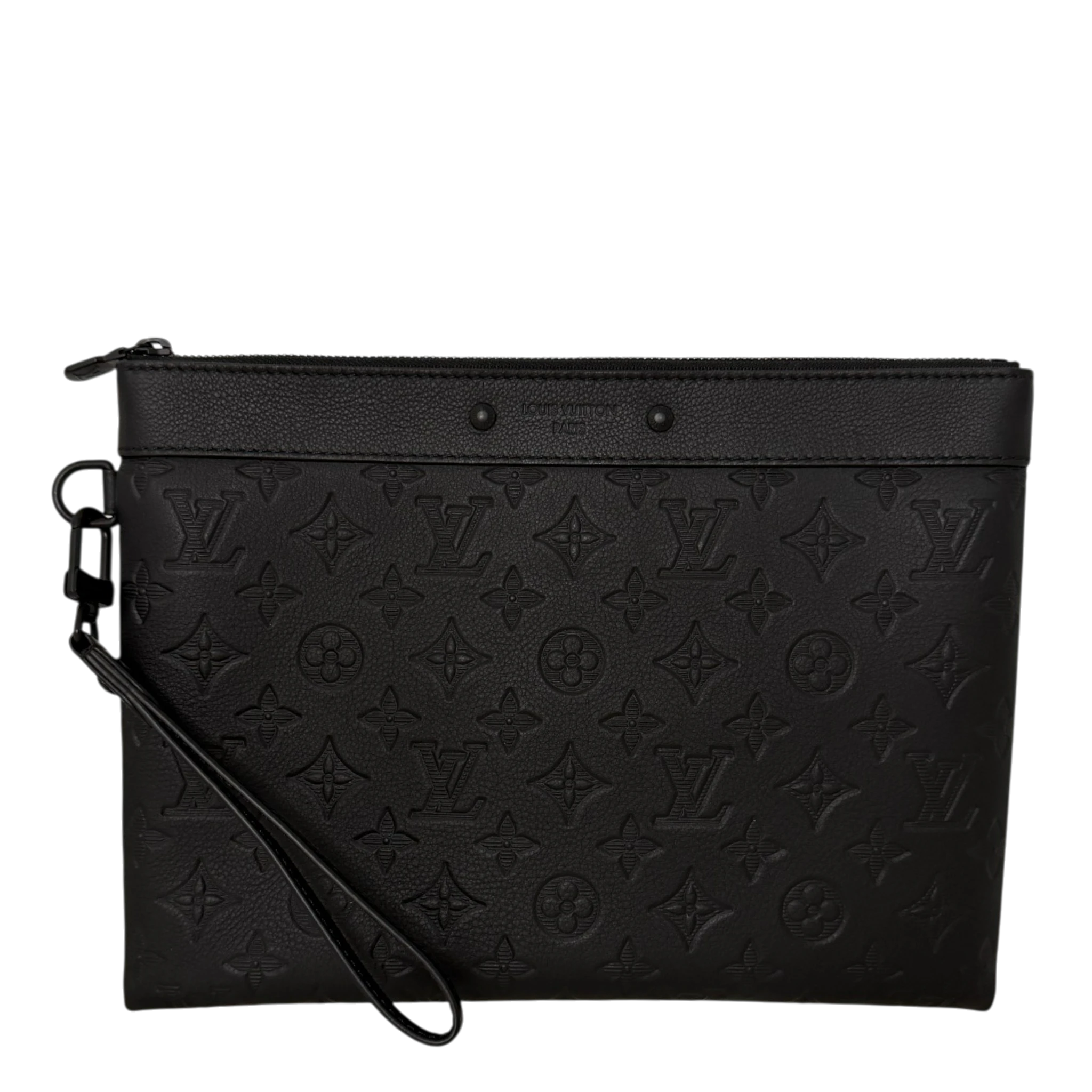 Louis Vuitton Pochette To-Go Monogram Shadow Leder / neuwertig Louis Vuitton