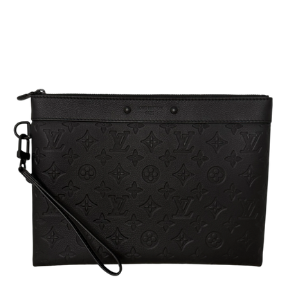 Louis Vuitton Pochette To-Go Monogram Shadow Leder / neuwertig Louis Vuitton
