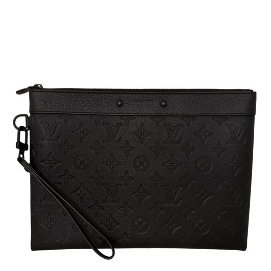 Louis Vuitton Pochette To-Go Monogram Shadow Leder / neuwertig Louis Vuitton