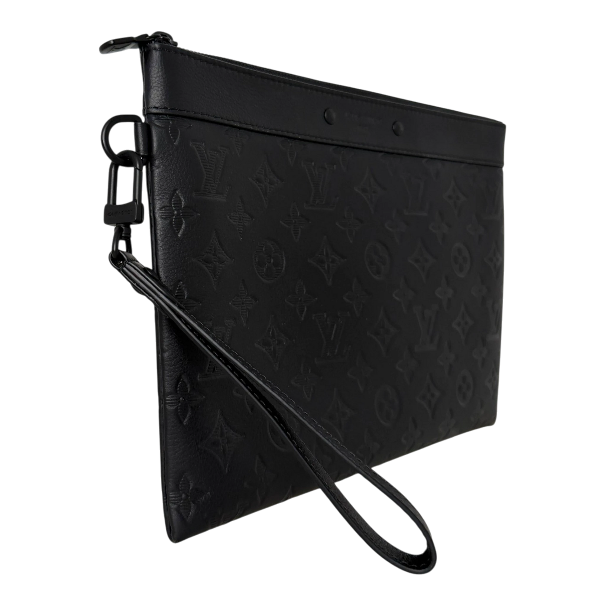 Louis Vuitton Pochette To-Go Monogram Shadow Leder / neuwertig Louis Vuitton