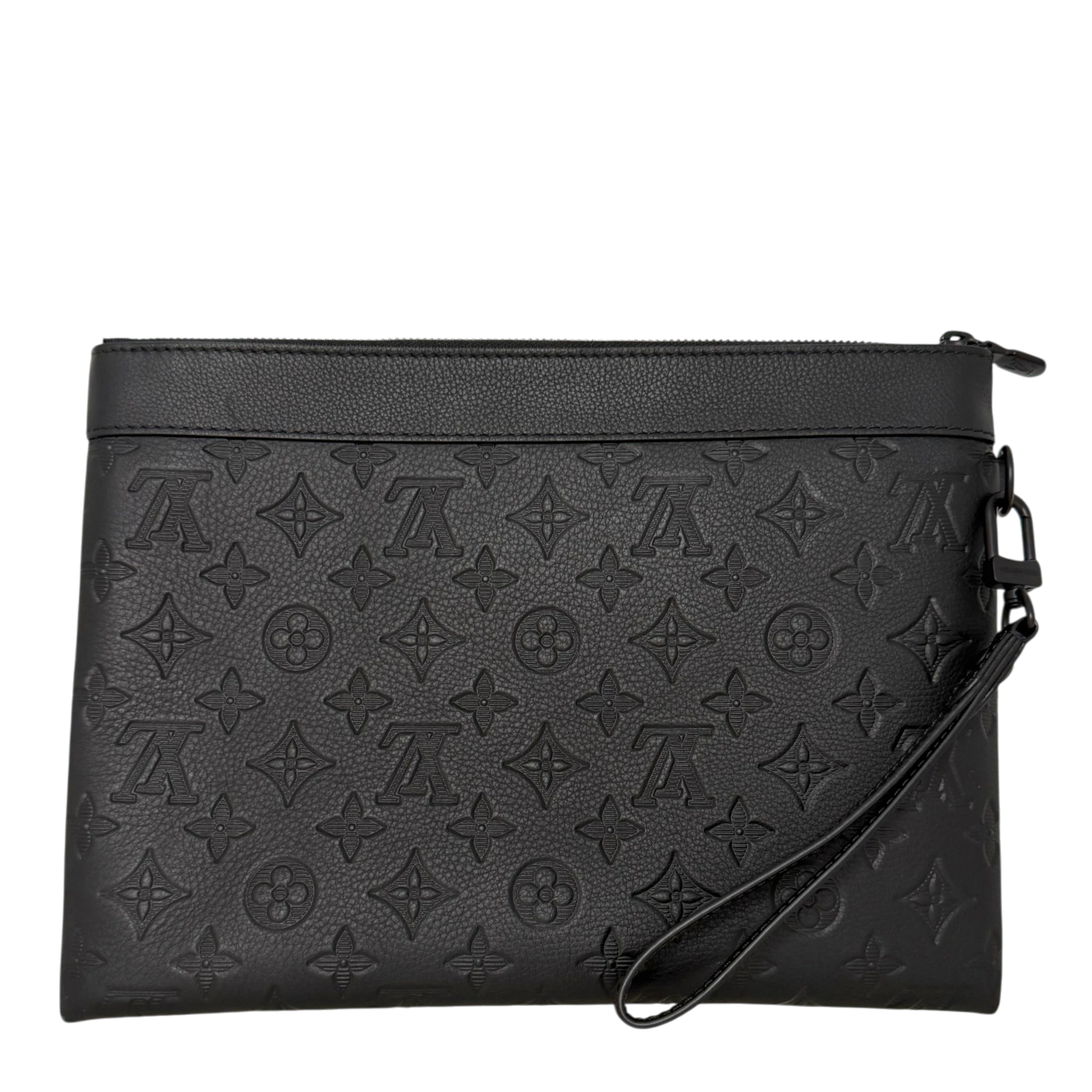 Louis Vuitton Pochette To-Go Monogram Shadow Leder / neuwertig Louis Vuitton