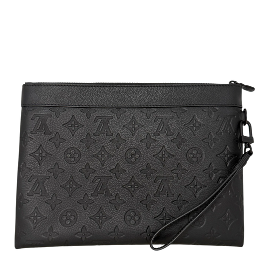 Louis Vuitton Pochette To-Go Monogram Shadow Leder / neuwertig Louis Vuitton