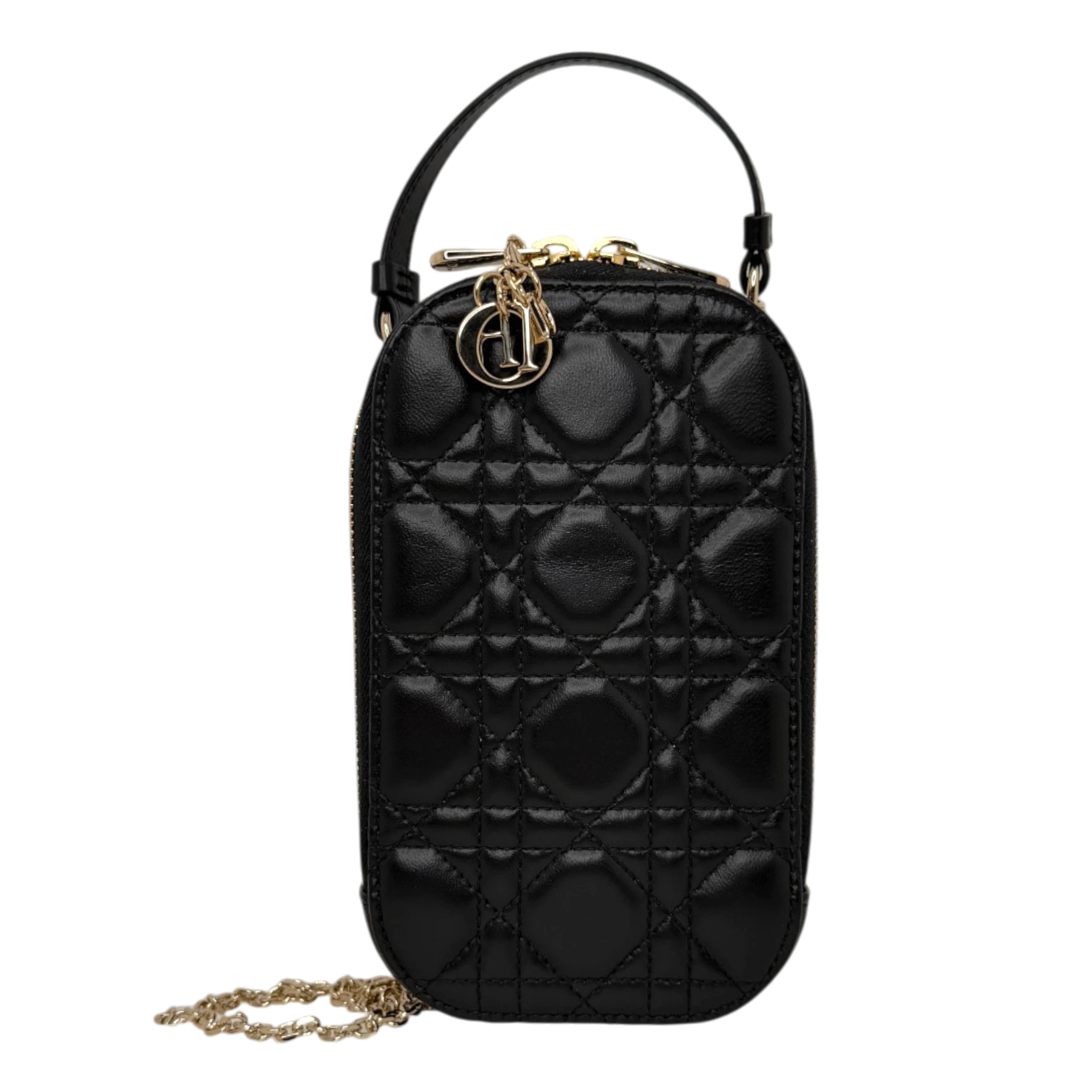 Dior Lady Dior Call'in Smartphone Tasche Lammleder schwarz 2025 / neuwertig Dior