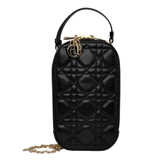 Dior Lady Dior Call'in Smartphone Tasche Lammleder schwarz 2025 / neuwertig Dior