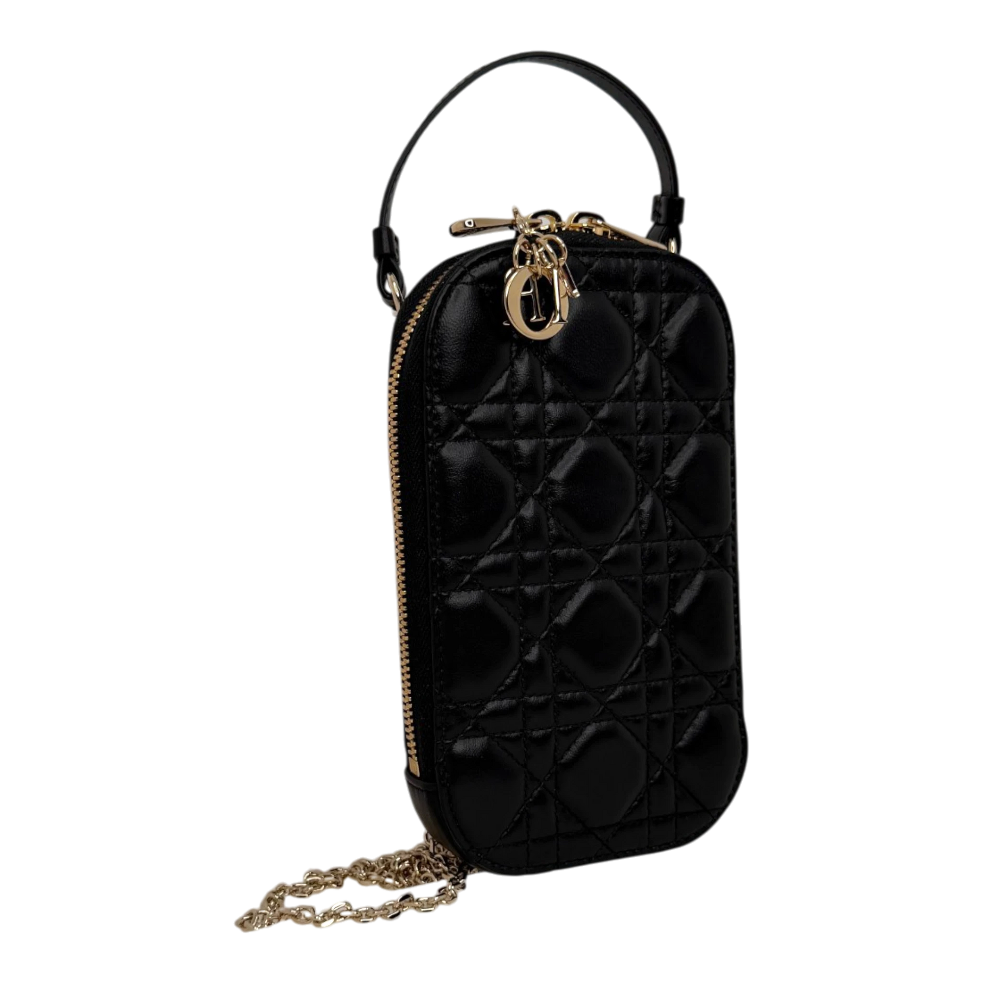 Dior Lady Dior Call'in Smartphone Tasche Lammleder schwarz 2025 / neuwertig Dior
