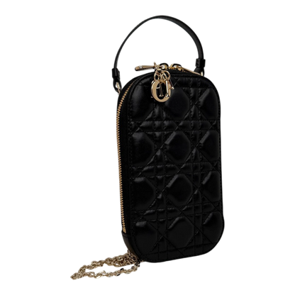 Dior Lady Dior Call'in Smartphone Tasche Lammleder schwarz 2025 / neuwertig Dior