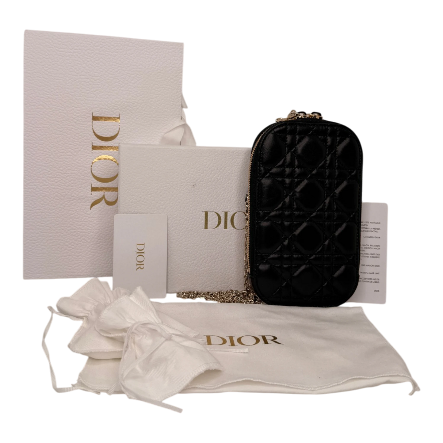 Dior Lady Dior Call'in Smartphone Tasche Lammleder schwarz 2025 / neuwertig Dior