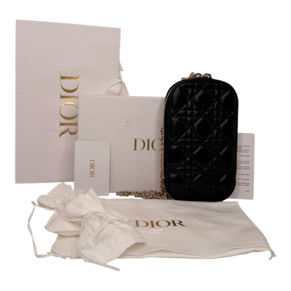 Dior Lady Dior Call'in Smartphone Tasche Lammleder schwarz 2025 / neuwertig Dior