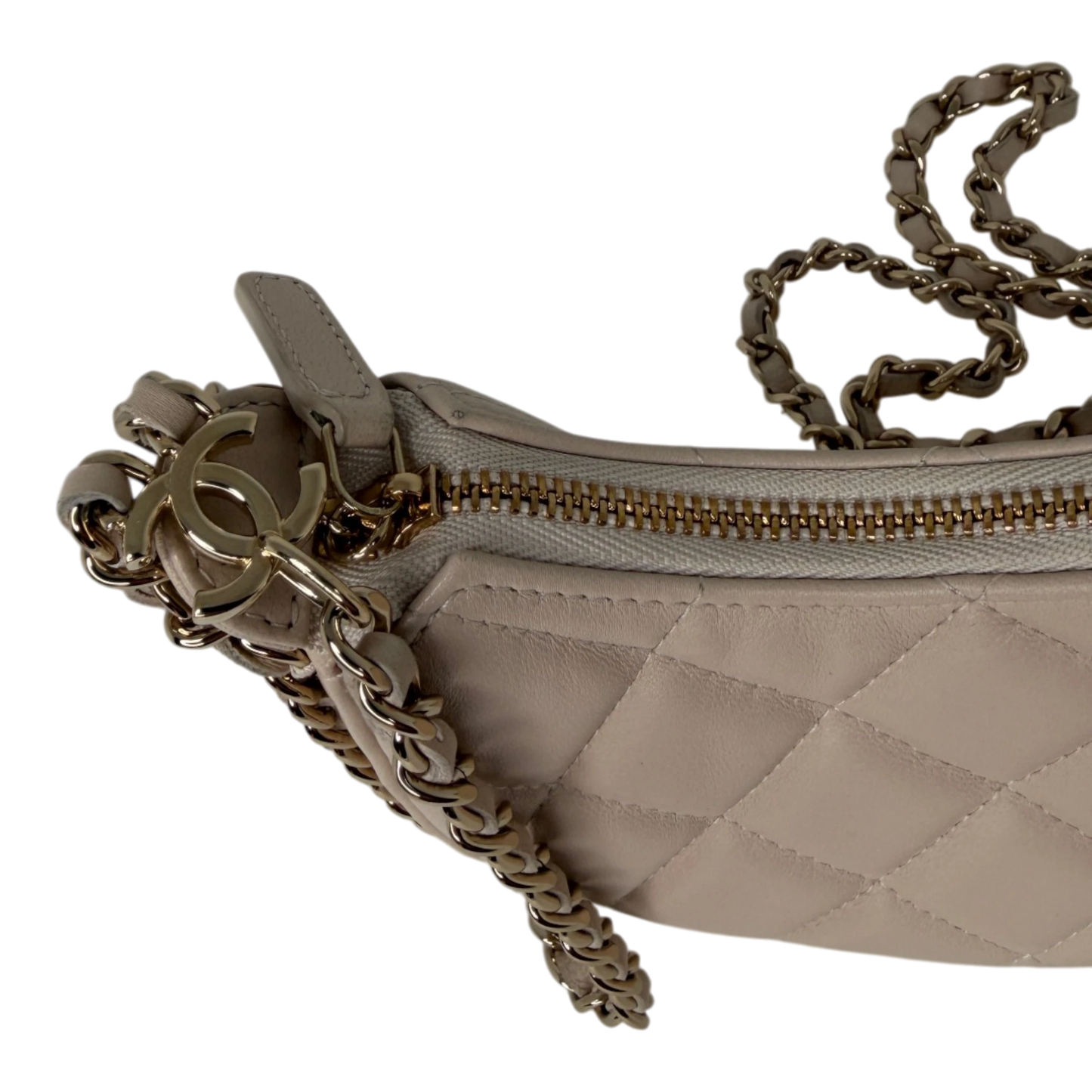 Chanel Hobo Bag Mini light beige Lammleder / sehr gut Chanel