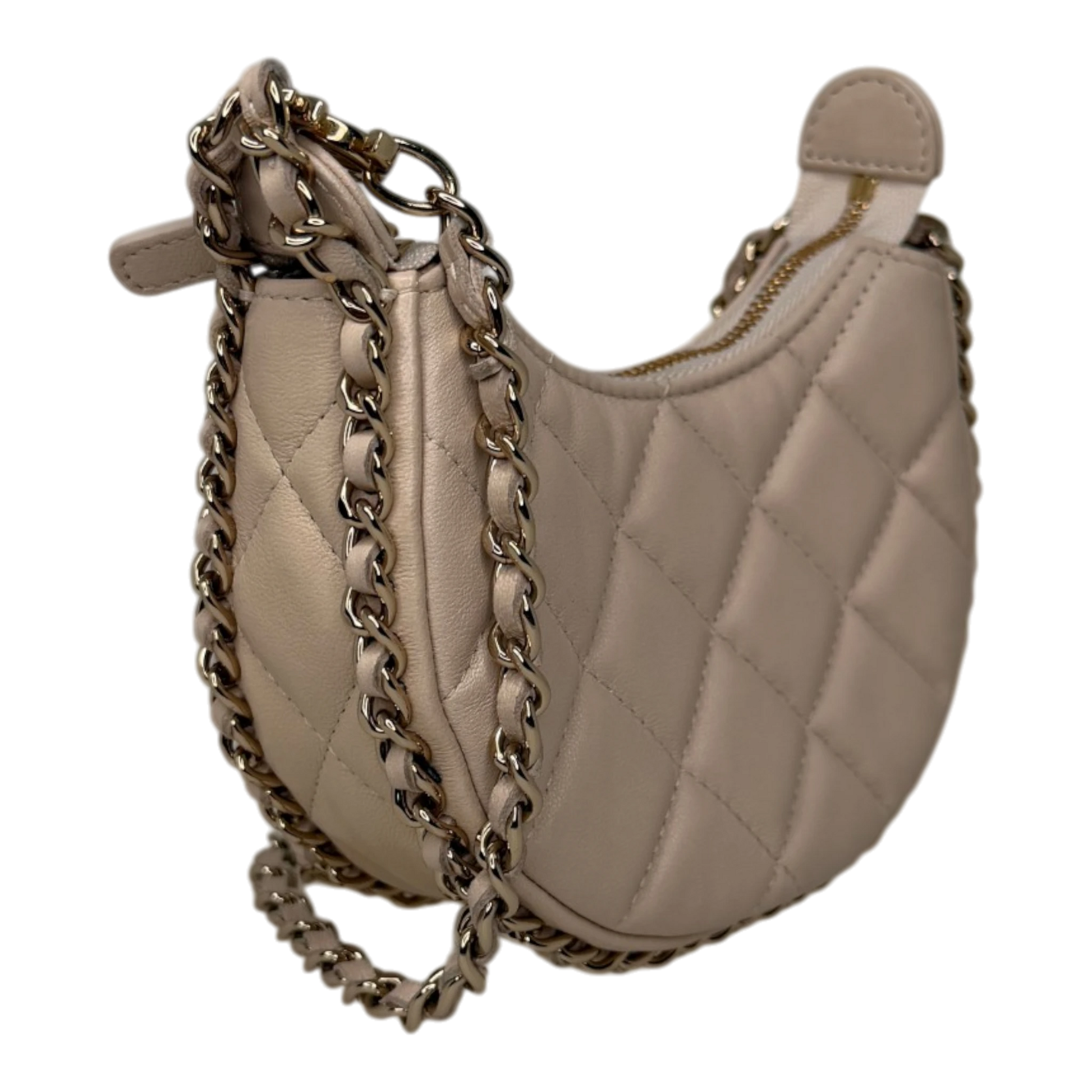 Chanel Hobo Bag Mini light beige Lammleder / sehr gut Chanel