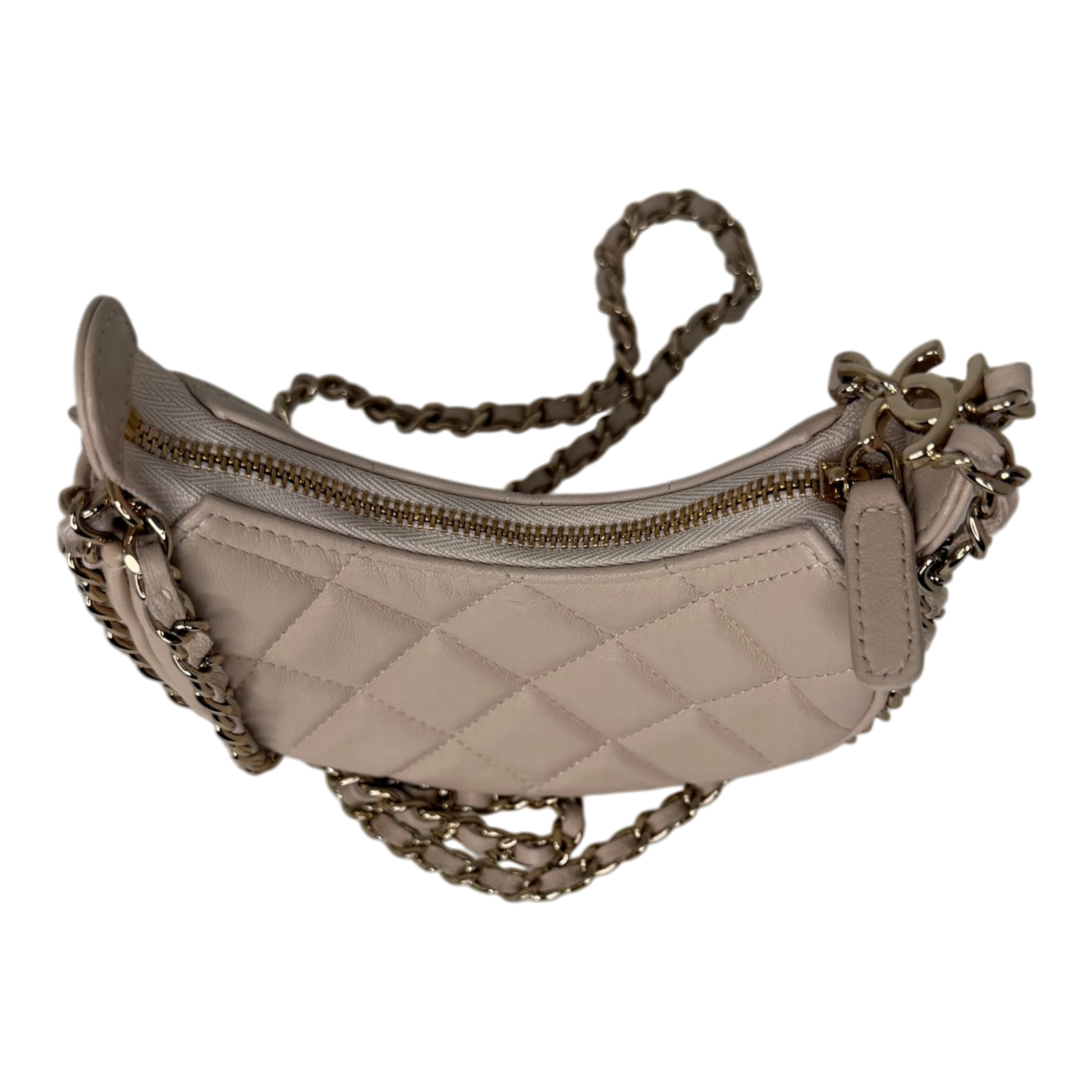 Chanel Hobo Bag Mini light beige Lammleder / sehr gut Chanel