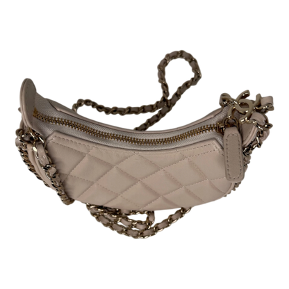 Chanel Hobo Bag Mini light beige Lammleder / sehr gut Chanel