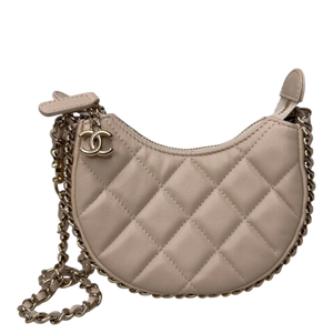 Chanel Hobo Bag Mini light beige Lammleder / sehr gut