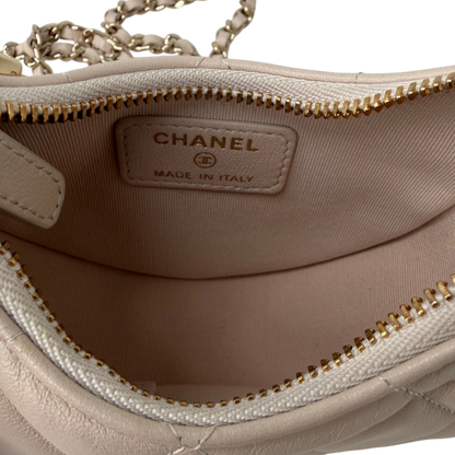 Chanel Hobo Bag Mini light beige Lammleder / sehr gut Chanel
