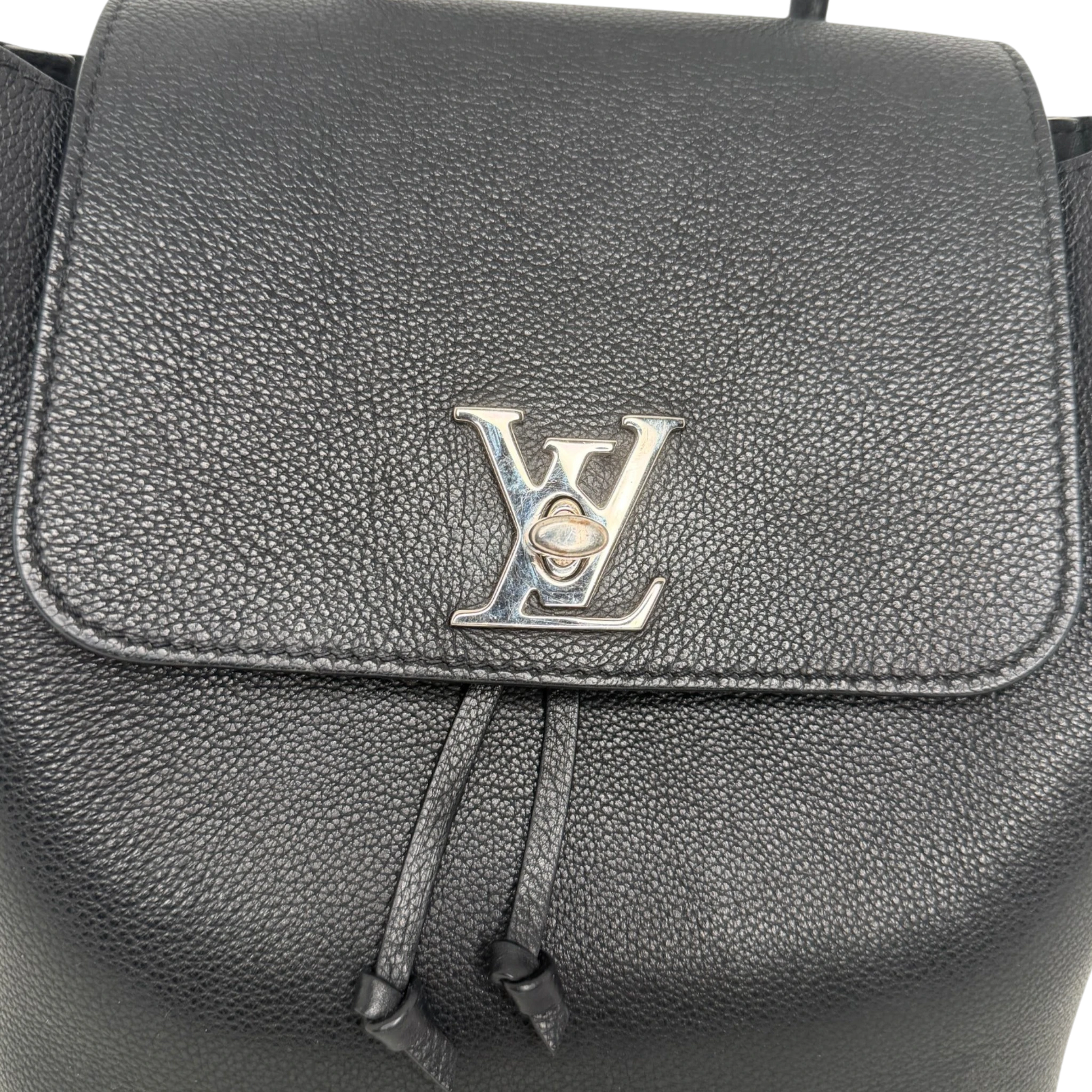 Louis Vuitton Lockme Lederrucksack schwarz silber / sehr gut Louis Vuitton