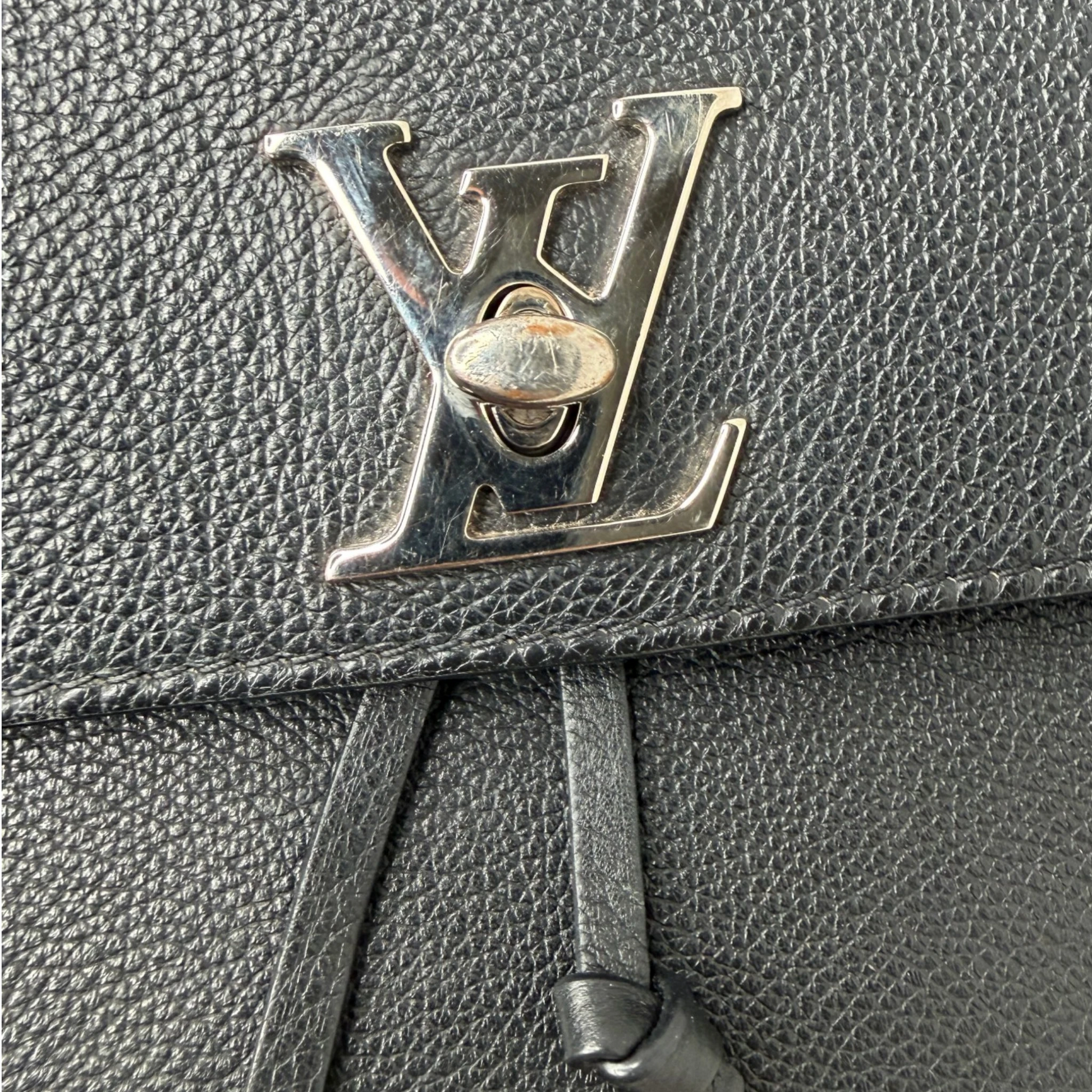 Louis Vuitton Lockme Lederrucksack schwarz silber / sehr gut Louis Vuitton
