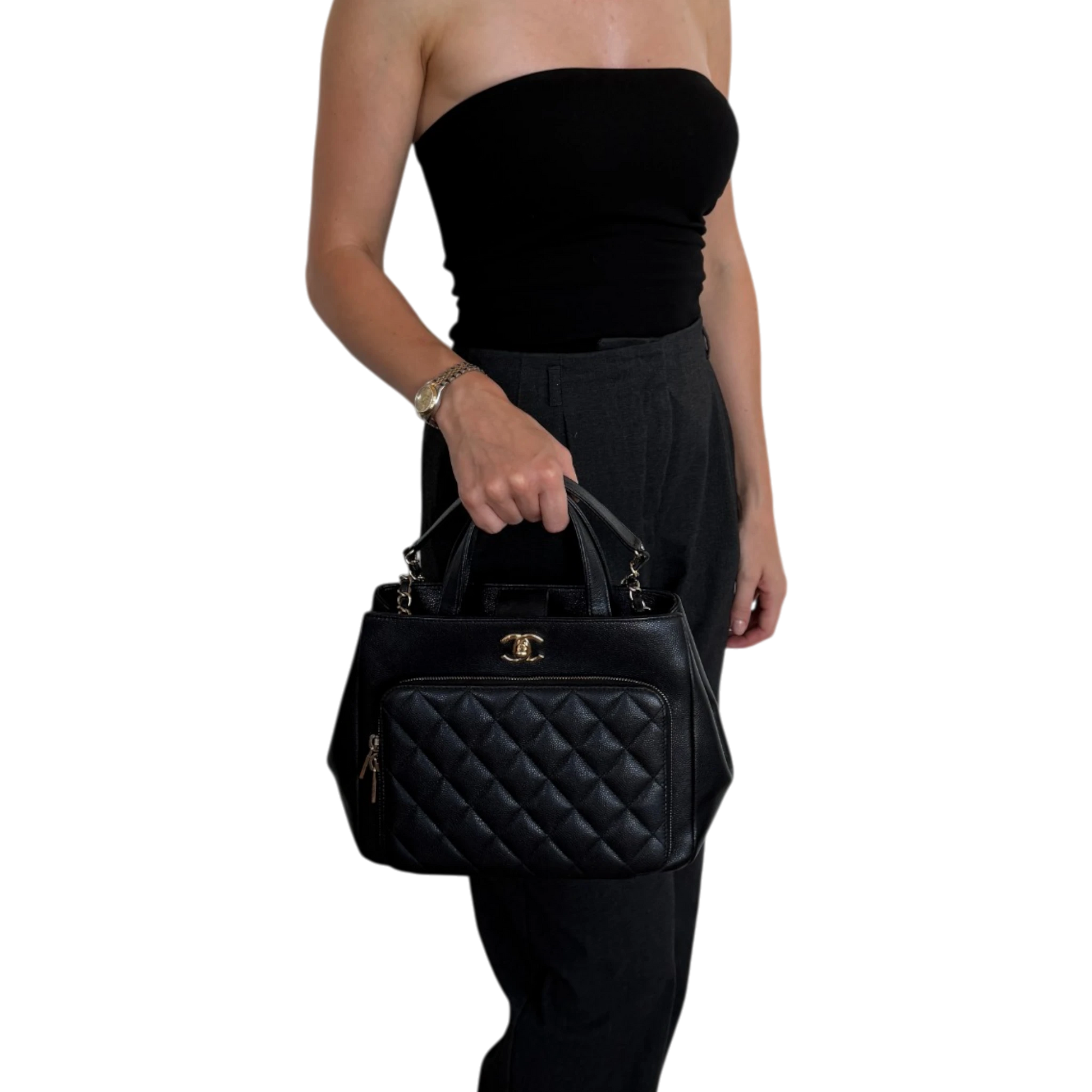 Chanel Business Affinity Small Kaviarleder schwarz GHW Chanel