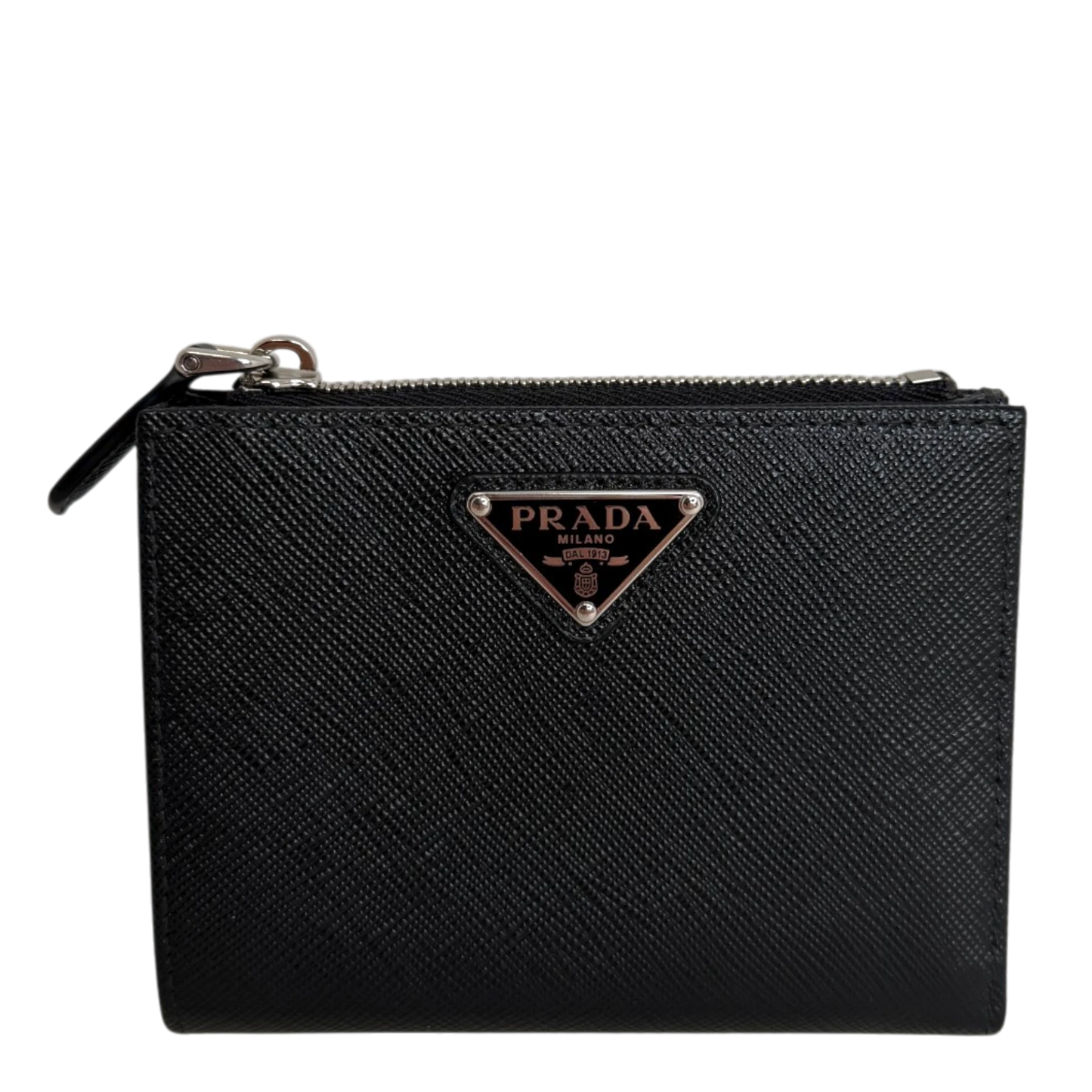 Prada Portemonnaie Saffiano Small Leder schwarz Fullset Prada